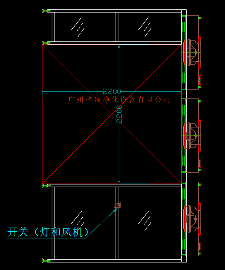 潔凈棚圖紙進門面設(shè)計