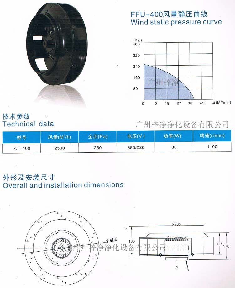 FFU專用400外轉(zhuǎn)子離心風(fēng)機